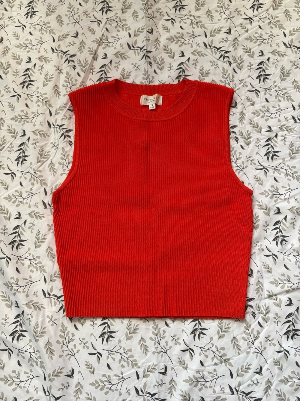 Promise Orange Ribbed Cropped Tank
